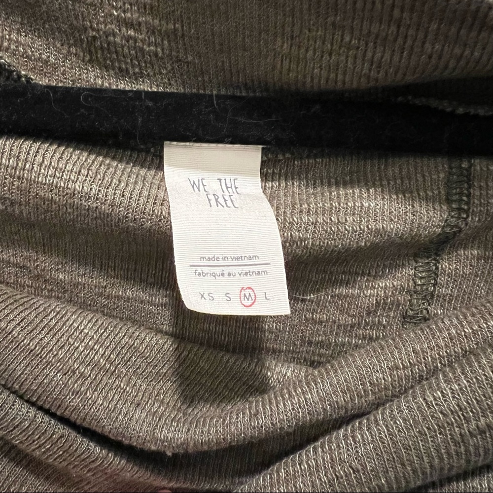Dark olive green off the shoulder free people lightweight sweater